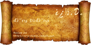 Őry Diána névjegykártya